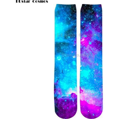 PLstar Cosmos 2019 New Fashion Mens 3d Socks Galaxy Space Colorful nebula Printed Men/Women Casual Straight socks