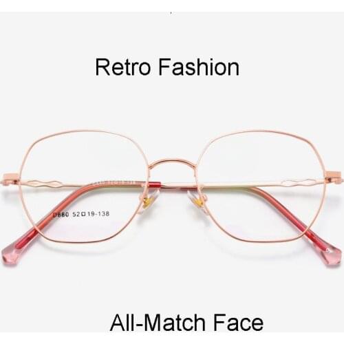 Retro Fashion New Arrival Full Rim Metal Glasses Frame Optical Anti-Blue Ray Spectacles with Spring Hinges Unisex