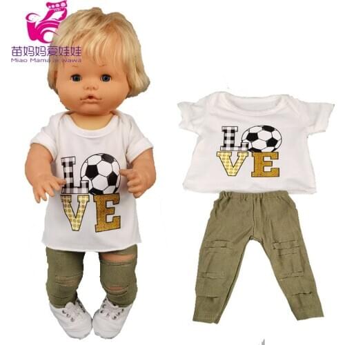 Baby doll clothes football shirt Ripped jeans Nenuco Ropa y su Hermanita doll outwear