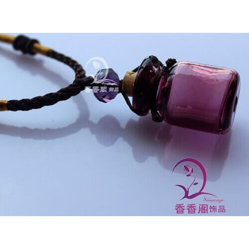 2PCS Murano Glass Perfume Bottle Necklaces(with cord) , Fragrance pendant