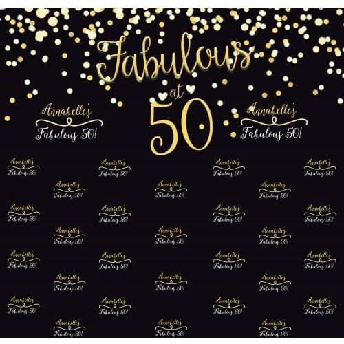Custom Fabulous 50 Gold Polka Dot backgrounds High quality Computer print party photo backdrop
