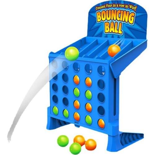 Bouncing Linking Shots Educational Toys Portable Jump Ball Four-Line Board Game Puzzle Toys For Kids Finger Basketball Shooting