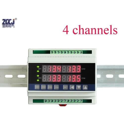 Din type 4 ways temperature controller measure multi points 4 channels digital thermostat with 4 ways relay output