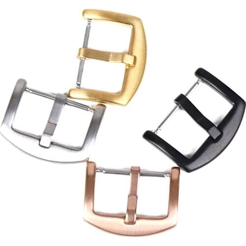 Metal Buckle Watch Strap Band Solid Stainless Steel Brushed Watchbands Clasp