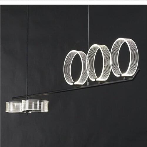 Modern strip lights creative LED Chandelier dining room Nordic living room hanging lamp bar restaurant fixture lighting