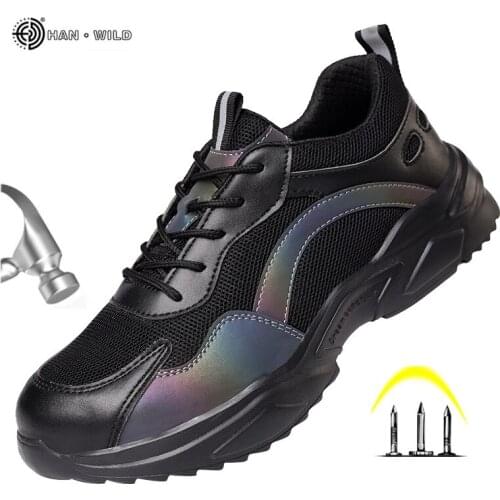 Mens Safety Shoes Steel Toe Cap Lightweight Breathable Reflective Construction Shoes for Men Sneakers Work Boots Winter Shoe