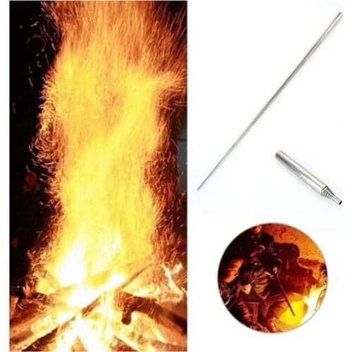 Outdoor Blow Fire Tubes Camping Portable Emergency Blow Fire Tube Telescopic Pipe Survival Tool