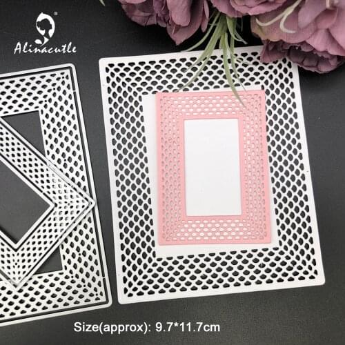 Metal Cutting Die Cut Rectangle Frame Scallop Dots DIY Craft Scrapbooking Paper Craft Handmade Card Art Alinacraft Dies Cut