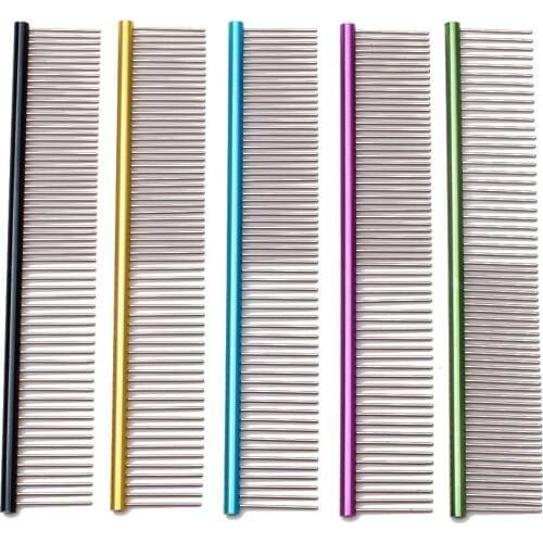 10Pcs C6704 19cm 35g Aluminum alloy Stripe Grooming For Dogs Grooming Tools Stripe Grooming Comb Professional Pets Hair Trimmer