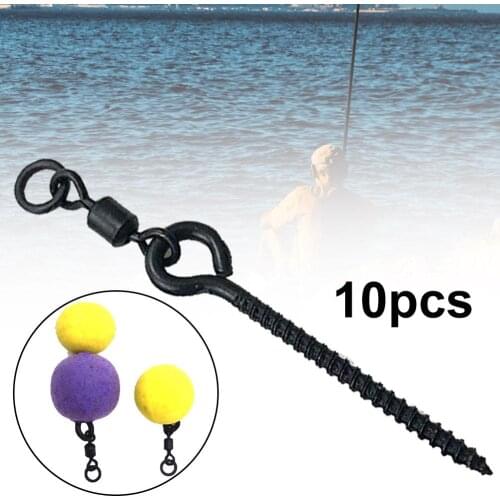10Pcs Carp Fishing Metal Ring Swivel D-Rig Chod Rig Terminal Tackle Bait Holder Screws for Fake Corn Boilies Fishing Accessories