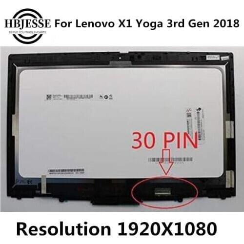14" 1920*1080 LCD Touch Screen Digitizer Panel Laptops Display Replacement Assembly For Lenovo ThinkPad X1 Yoga 3rd Gen 2018