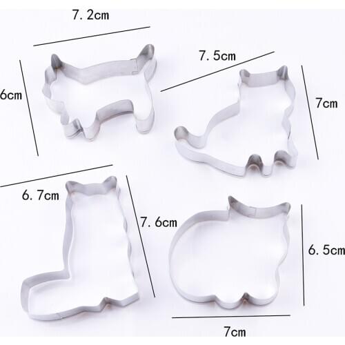 2021 New 1PC Kitchen Cookie Cutter Cat Shaped Aluminium Mold Cake Cookies Pastry Baking Cutter Mould Cake Decorating Tools