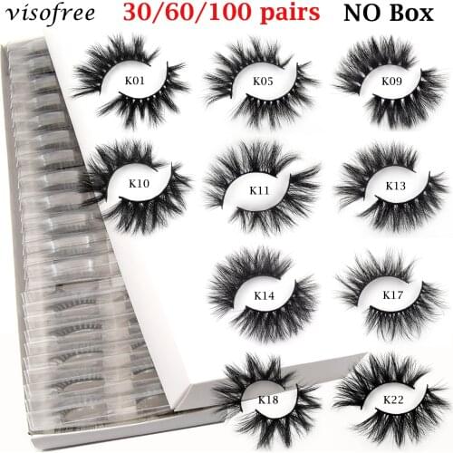 5D Mink Lashes Bulk Wholesale 30/60/100pcs 3d Mink Eyelashes Bulk Natural False Lashes Pack False Eyelashes Makeup Eyelashes Set