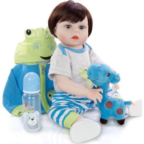 48CM full body silicone reborn baby doll boy bebes reborn menino bonecas newborn baby dolls gift waterproof bath toy