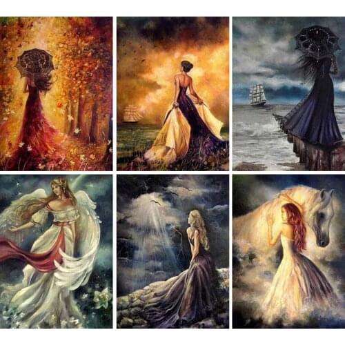 5D DIY Diamond Painting Women Cross Stitch Kit Full Drill Square Embroidery Portrait Mosaic Art Picture of Rhinestones Decor