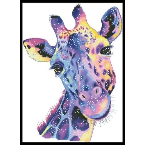 Watercolor Deer Cross Stitch Kits Patterns Animal Printed Fabric Embroidery Needlework Sets 11CT 14CT DIY Sewing Crafts Painting