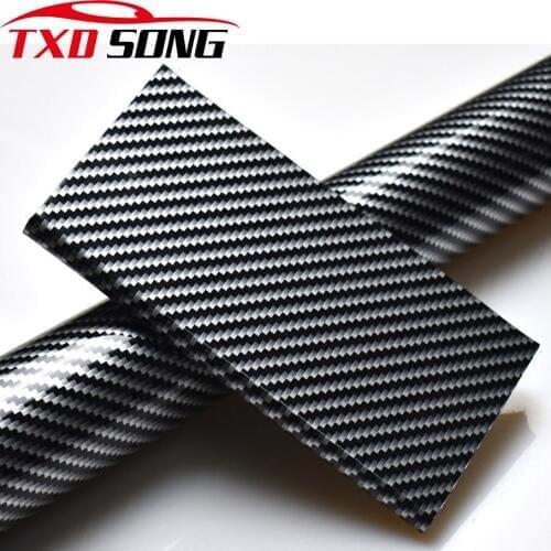 Shiny Gloss Glossy 2d Carbon Fiber Film Wrap Vinyl Decal Car Auto Sticker Sheet Air Bubble Free Styling Accessory