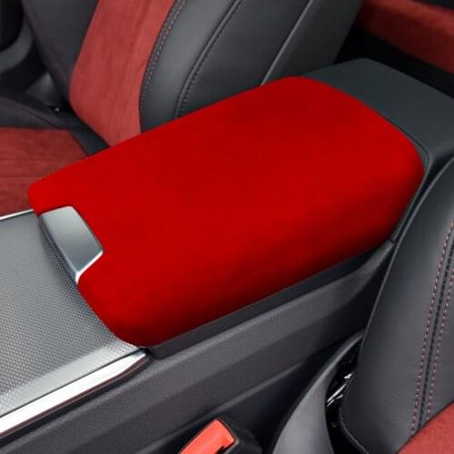 For Audi A6 A7(2019-2021) Suede Car Center Armrest Storage Box Cover Trim Styling Sticker
