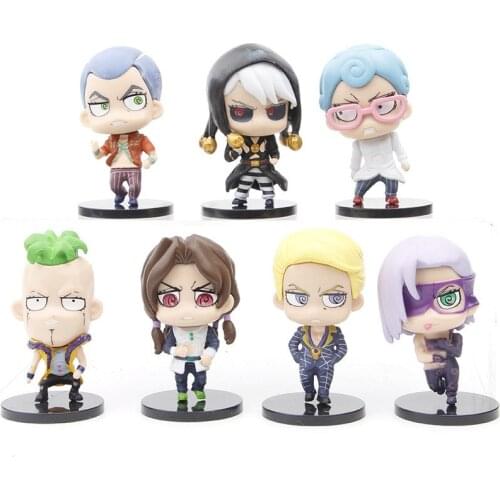 7pcs/set Jojo Bizarre Adventure Anime Action Figure Toys Kujo Jotaro Higashikata Josuke Kakyoin Noriaki PVC Dolls For Kid Gift