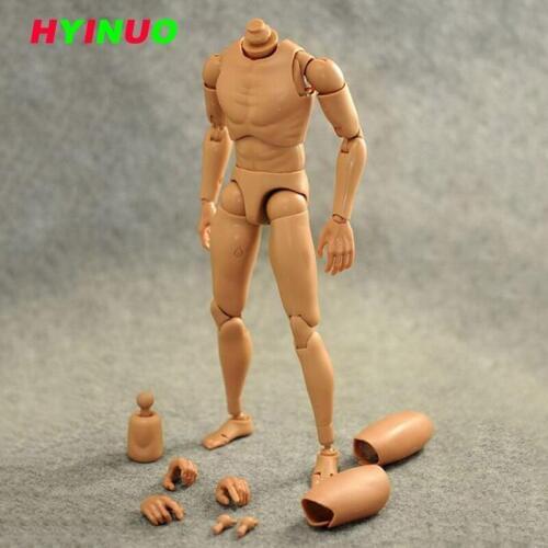 1/6 Scale Male Man Boy Body Figure Military Narrow Chest Muscular W Neck F 12" Soldiers Action Figure for 1/6 Head Sculpt Toys