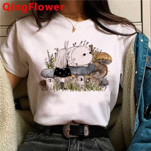 Kawaii Mushroom summer top top tees women streetwear harajuku aesthetic ulzzang harajuku kawaii t-shirt couple clothes