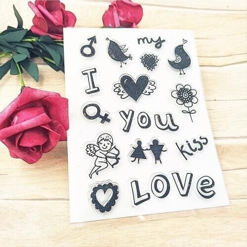 Hot selling Love transparent clear stamp / silicone seal roller stamp DIY scrapbook album / card production