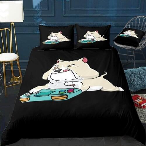 Pitbull Gamepad Gaming Gam Duvet Cover Twin/Queen/King Size Luxury Comforter Bedding Set With Pillowcase Home Bed Decora