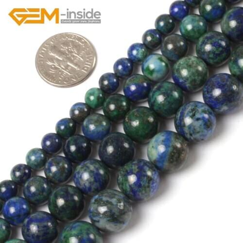 Round Dyed Lapis Lazuli Malachite Stone Beads for Jewelry Making Loose Bead DIY Necklace Bracelet Strand 15“ 4mm-16mm Wholesale