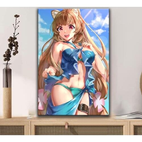 Raphtalia Shieldhero Swimsuit Cute Girl Anime Wall canvas Poster Canvas Painting for Perfect Home Wall Decoration