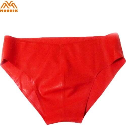 MONNIK latexSexy LingerieSexy Latex Men Briefs Rubber Shorts Underwear Panties Clubwear