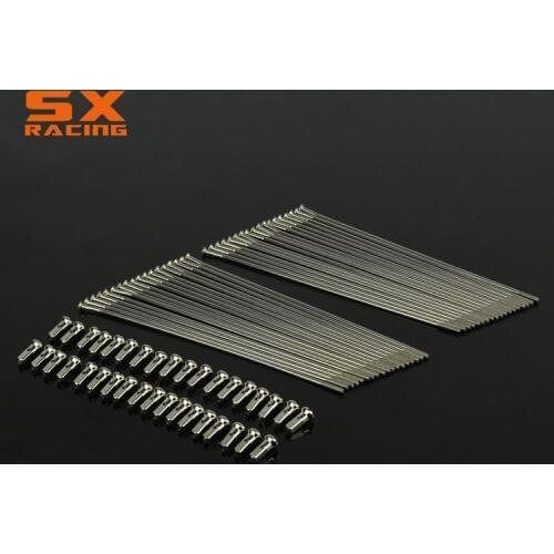 Motorcycle Dirt Bike 21" 36PCS Stainless Steel Front Wheel Spokes Nipples For KAWASAKI KX125 KX250 KX250F KX450F KLX450R KX500