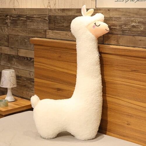 Cuddly Plush Alpaca Doll Pillow Toy Soft Hug Llama Yamma Camel Cream Lamb Cuddler Long Neck Sheep Shape Pillow