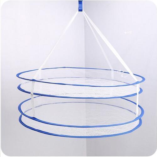 Aprince Non-Slip Color Flat Clothes Drying Baskets Double-Layer Foldable Windproof Clothes Drying Nets