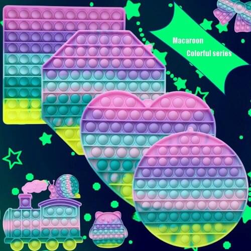 2021 New Macaron Cool Multicolor Push Bubble Toys Autism Needs Squishy Stress Reliever Toys Adult Kid Funny Anti-stress Fidget