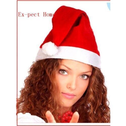 Wholesale 1000 pcs Christmas decoration Party Santa Hat Red And White Cap for Santa Claus Costume