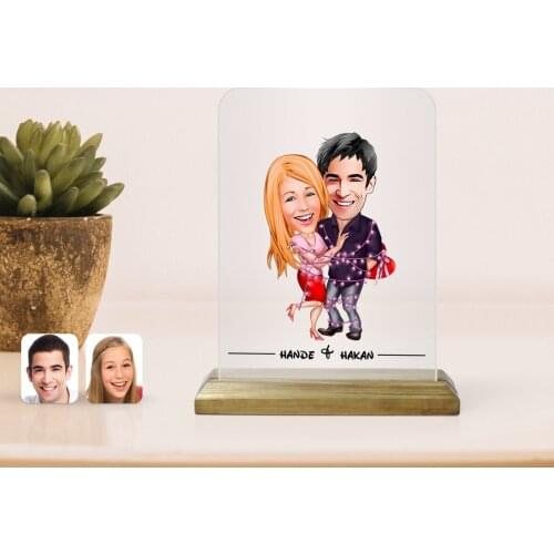 Personalized Valentine Caricature Of Çerçeve-2