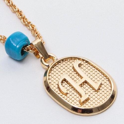 Plastic Beaded Twist Knot Letter Necklace