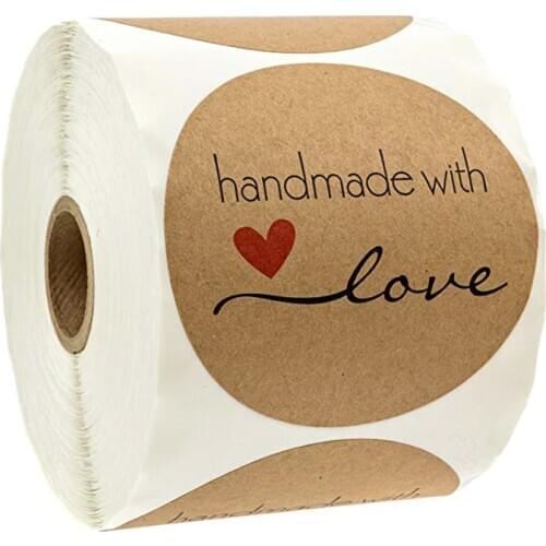 Custom stickers Round Natural Kraft Handmade Stickers scrapbooking package adhesive thank you sticker seal labels stationery