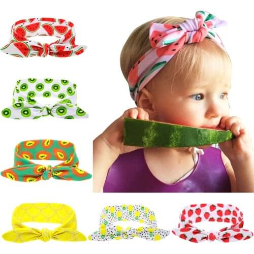 Baby girls Knot Headband Knitted Friut Cotton Children Girls elastic hair bands Turban bows for girl Headbands Hair Accessories