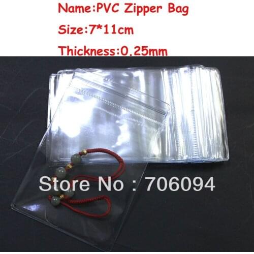 100PCS 7*11cm PVC Transparent plastic bags,PVC Zipper Plastic bag,Jewerly/Gift sealing bag ,Thickness:0.25mm,Free Shipping