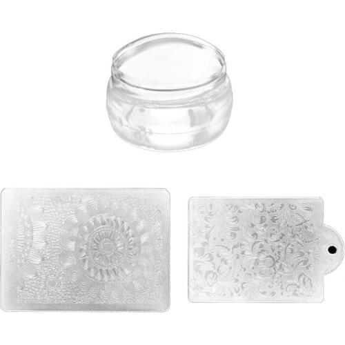 Smudge-Proof Detachable Nail Stamper Metallic Handle Art Scraper Set for Women