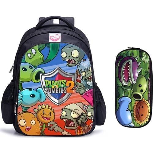 16 Inch Plants VS Zombie School Backpack Hot Game School Backpack for Girls Boys Book Bag Shoulder Backpacks Mochila Infantil