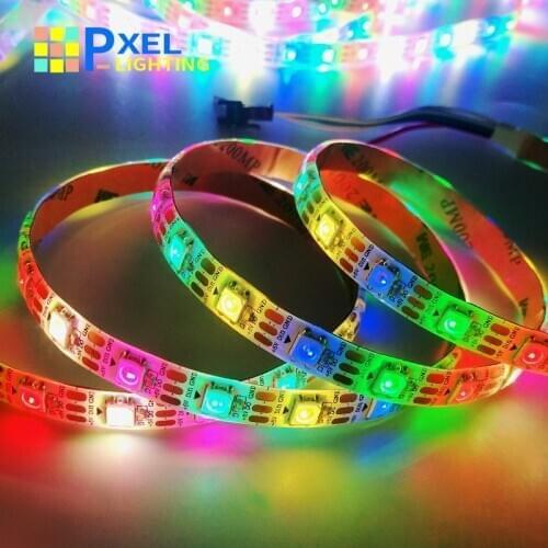 1m 2m 3m5m WS2812B WS2812 Led Strip,Individually Addressable Smart RGB Led Strip,Black/White PCB Waterproof IP30/65/67 DC5V LED