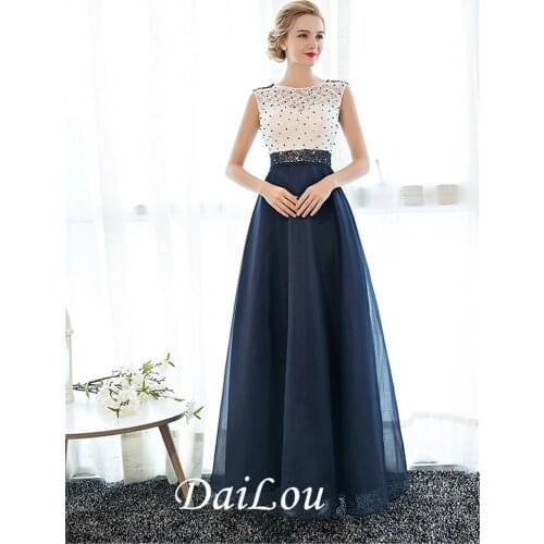 A-Line Beautiful Back Elegant Beaded&Sequin Prom Formal Evening Dress Illusion Neck Sleeveless Floor Length Tulle Over Lace 2021