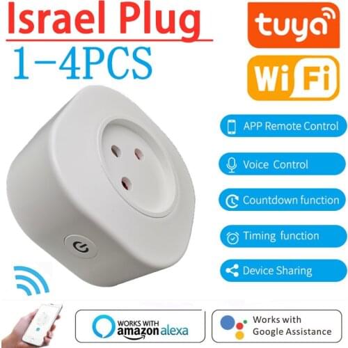 16A Israel Smart Wifi Power Plug Smart Wifi Wireless Socket Outlet Work with Alexa Google Home Assistant Tuya SmartLife APP