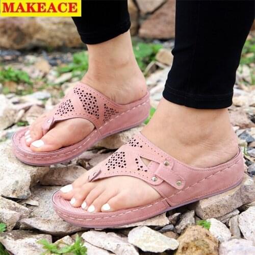 Flat Slippers for Women New Casual Flip-flops for Summer 2021Large-sized Platform Shoes for Women Beach Party Sandals