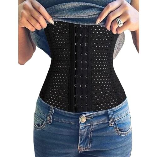 Womens Waist Trainer Corset for Weight Loss Steel Boned Tummy Control Body Shaper with Adjustable Hooks