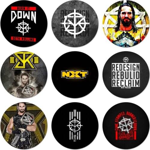 58mm Seth Rollins Icons Pins Badge Decoration Brooches Metal Badges For Backpack Decoration
