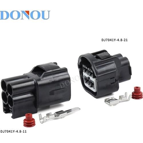 1set 4-Pin Suitable for Toyota electronic fan plug waterproof connector terminal Male and female butt DJ7041Y-4.8-11/21