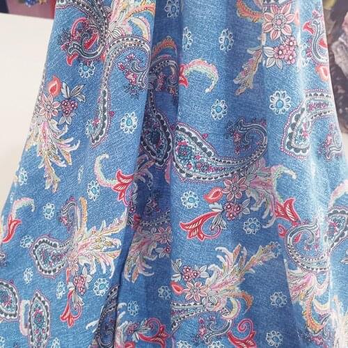 1 meter X 1.35 meter Retro Dress Fabric Paisley Viscose Poplin Material